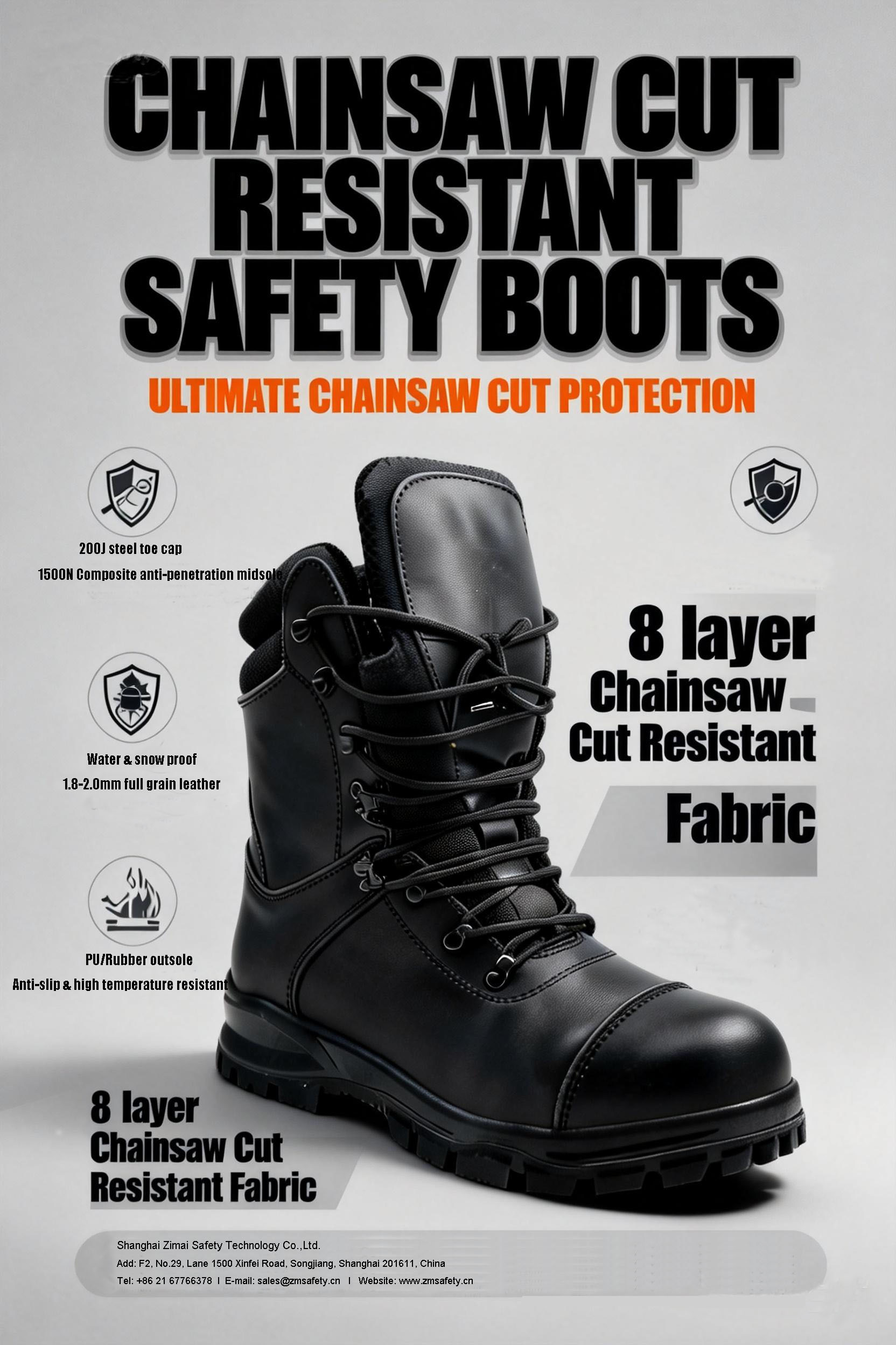 CHAINSAW CUT RESISTANT SAFTEY BOOTS