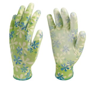 PU Glove with Flower Pattern