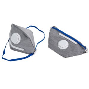 Valved Active Carbon Horizontal Fold Flat Face Mask