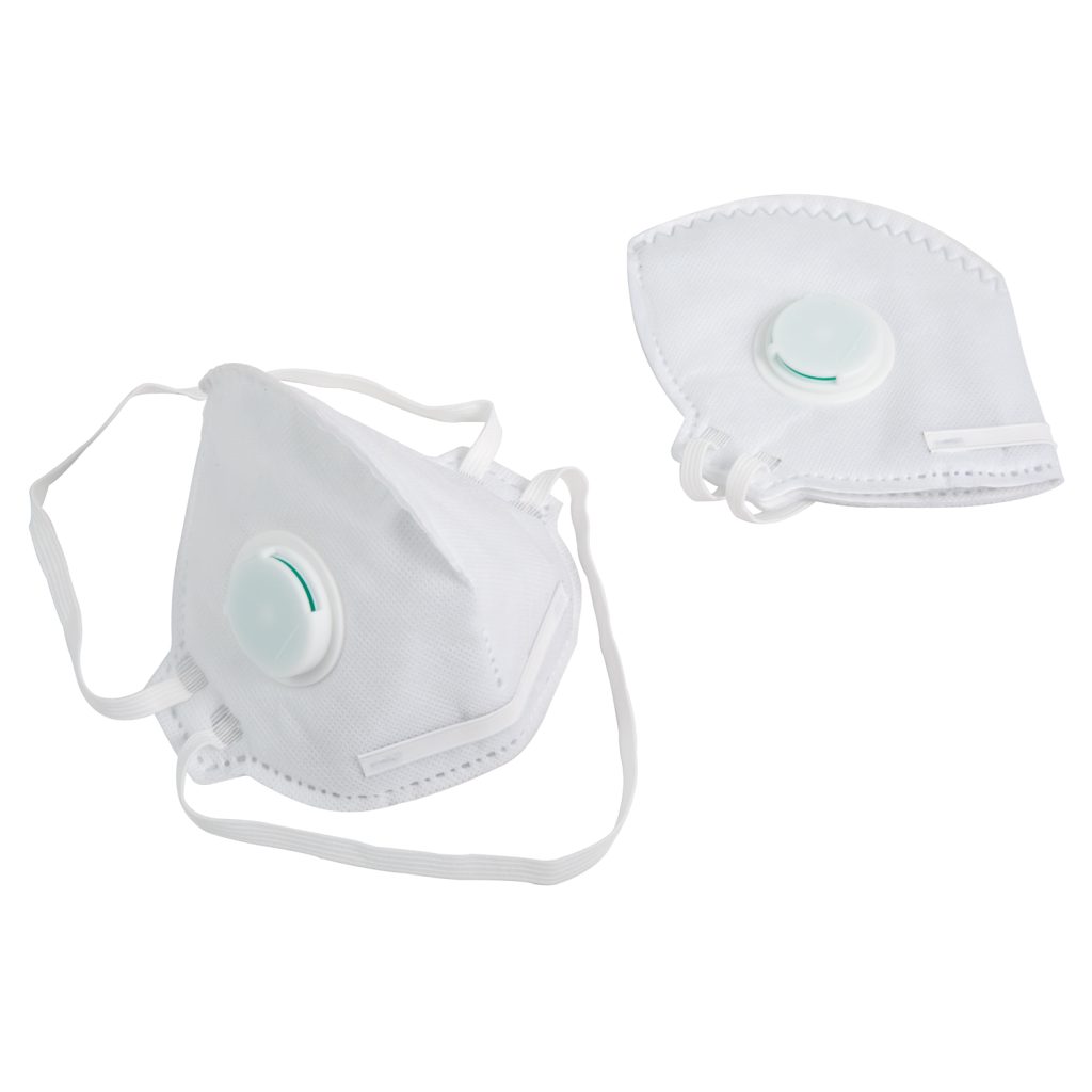 Valved Vertical Fold Flat Face Mask