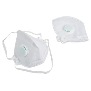 Valved Vertical Fold Flat Face Mask