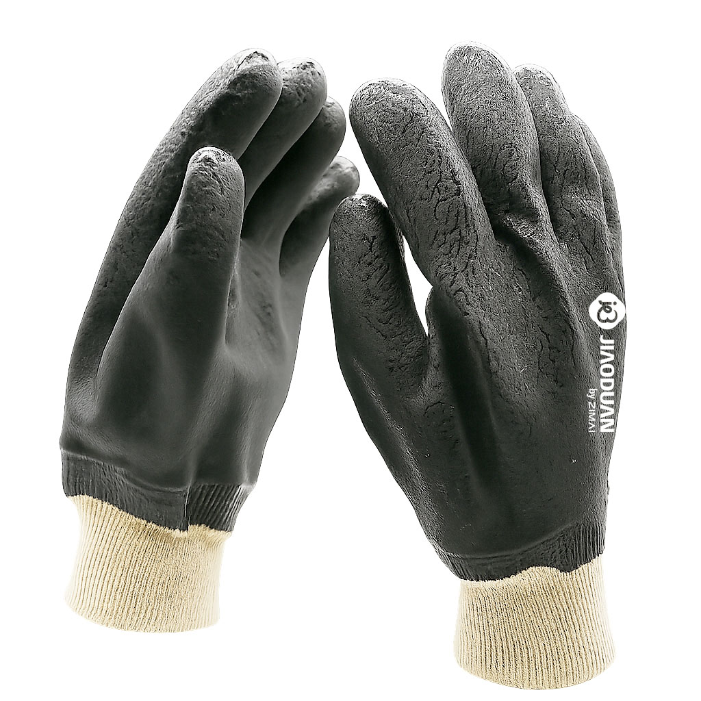 32130 Smooth Finish Black PVC Coated Gloves